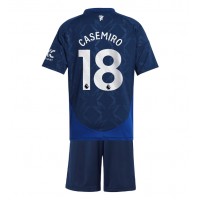 Dres Manchester United Casemiro #18 Preč pre deti 2024-25 Krátky Rukáv (+ trenírky)